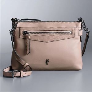 Vera Wang pink satchel crossbody snake embossed
